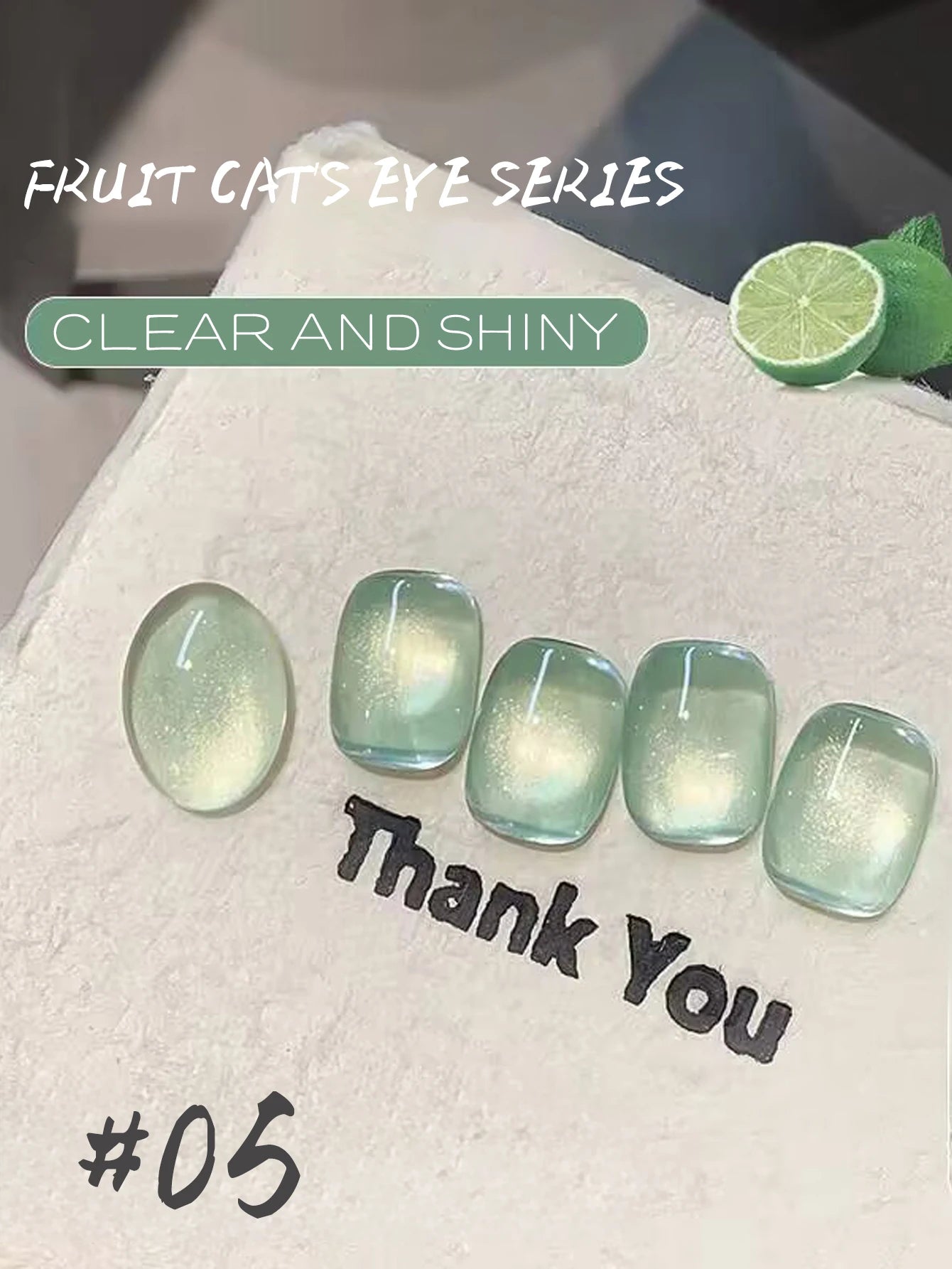 1/6PCS SS25 Cat Eye Gel Polish w/Glass Beads & Crystal, 5 Colors Salon DIY Nail Supplies Kit for Pro Nails Manicure