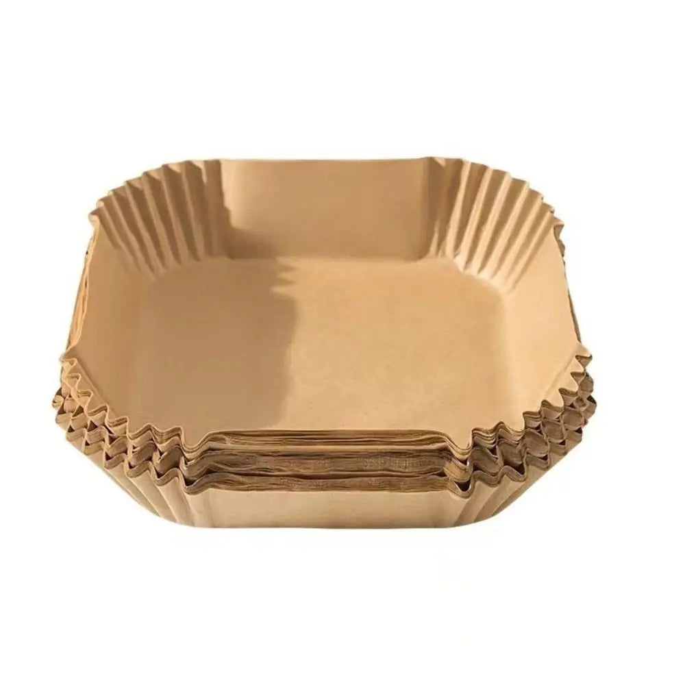 50pcs/set Air Fryer Disposable Paper Parchment Wood Pulp Steamer Cheesecake Air Fryer Accessories Baking Paper For Air Fryer