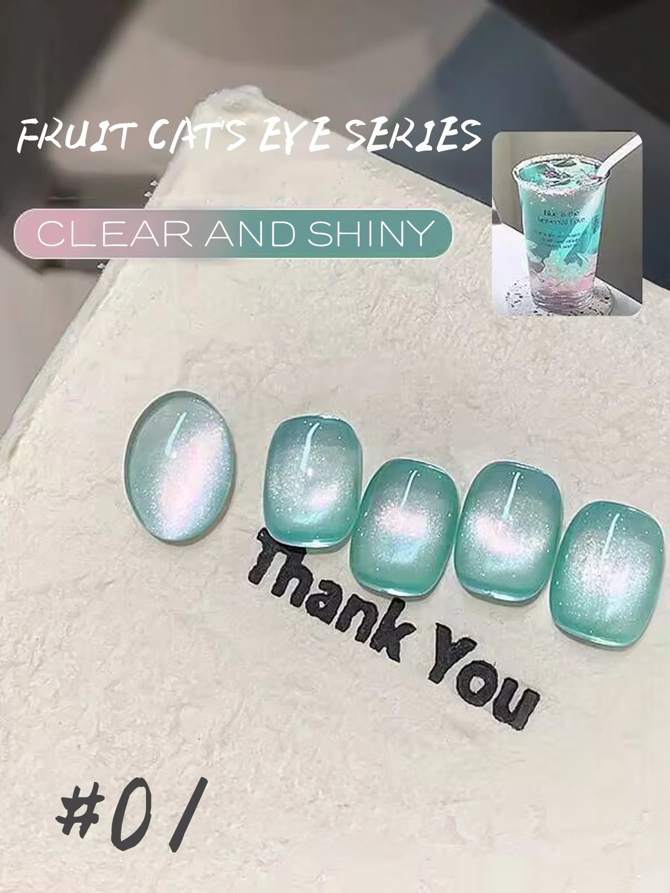 1/6PCS SS25 Cat Eye Gel Polish w/Glass Beads & Crystal, 5 Colors Salon DIY Nail Supplies Kit for Pro Nails Manicure