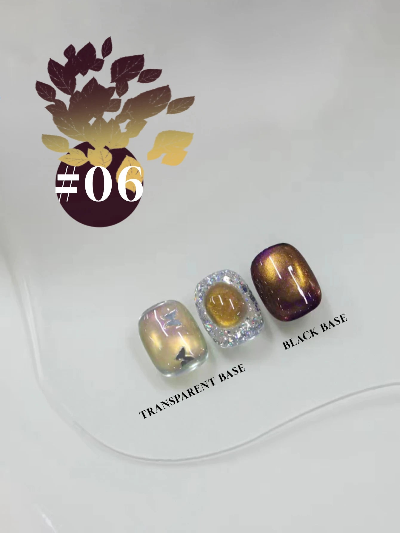 1/6PCS SS25 Cat Eye Gel Polish w/Glass Beads & Crystal, 5 Colors Salon DIY Nail Supplies Kit for Pro Nails Manicure