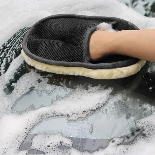 Car Washing Imitation Wool Gloves Thickened Plush Car Wiping Gloves Waxing Polishing Car Cleaning Products