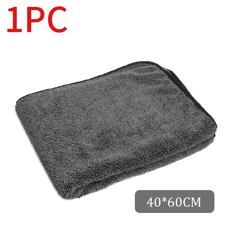 1200GSM/600GSM Microfiber Car Cleaning Towel Double-Sided Super Absorbent Car Wash Cleaning Cloth Scratch Proof Soft Lint Towels