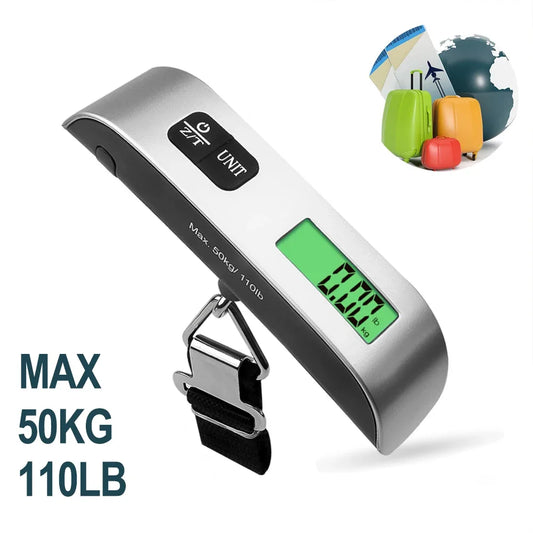 1pcs Portable Scale Digital LCD Display 110lb/50kg Electronic Luggage Hanging Suitcase Travel Weighs Baggage Bag Weight Balance