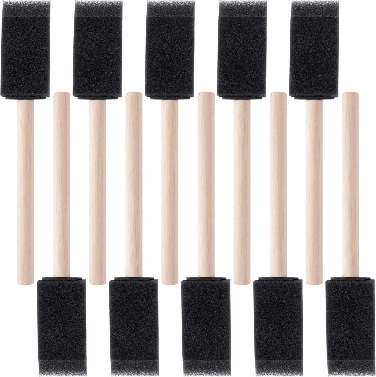 10Pcs Sponge Brush Wooden Handle Watercolor Oil Stain Art Craft Painting Drawing for kids