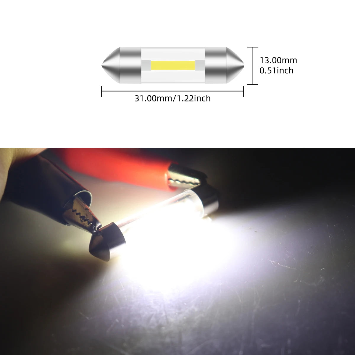 2PCS C10W C5W LED Interior Car Light Festoon 31mm 36mm 39mm 41mm COB LED Reading Dome Lights Trunk Lighting License Plate Lamp