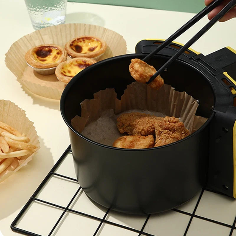 50Pcs Disposable Air Fryer Paper Oil Absorbing And Anti Oil Paper Tray Non Stick Baking Pad Large Toughness Square