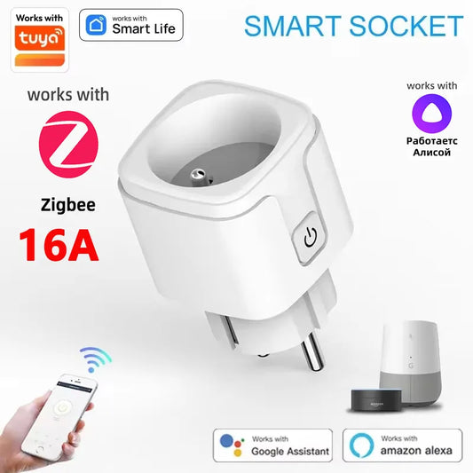 Smart Plug WIFI/Zigbee EU Smart Socket With Power Monitor Timing Voice Control Smart Home DIY Works Whit Alexa Google Home Alice
